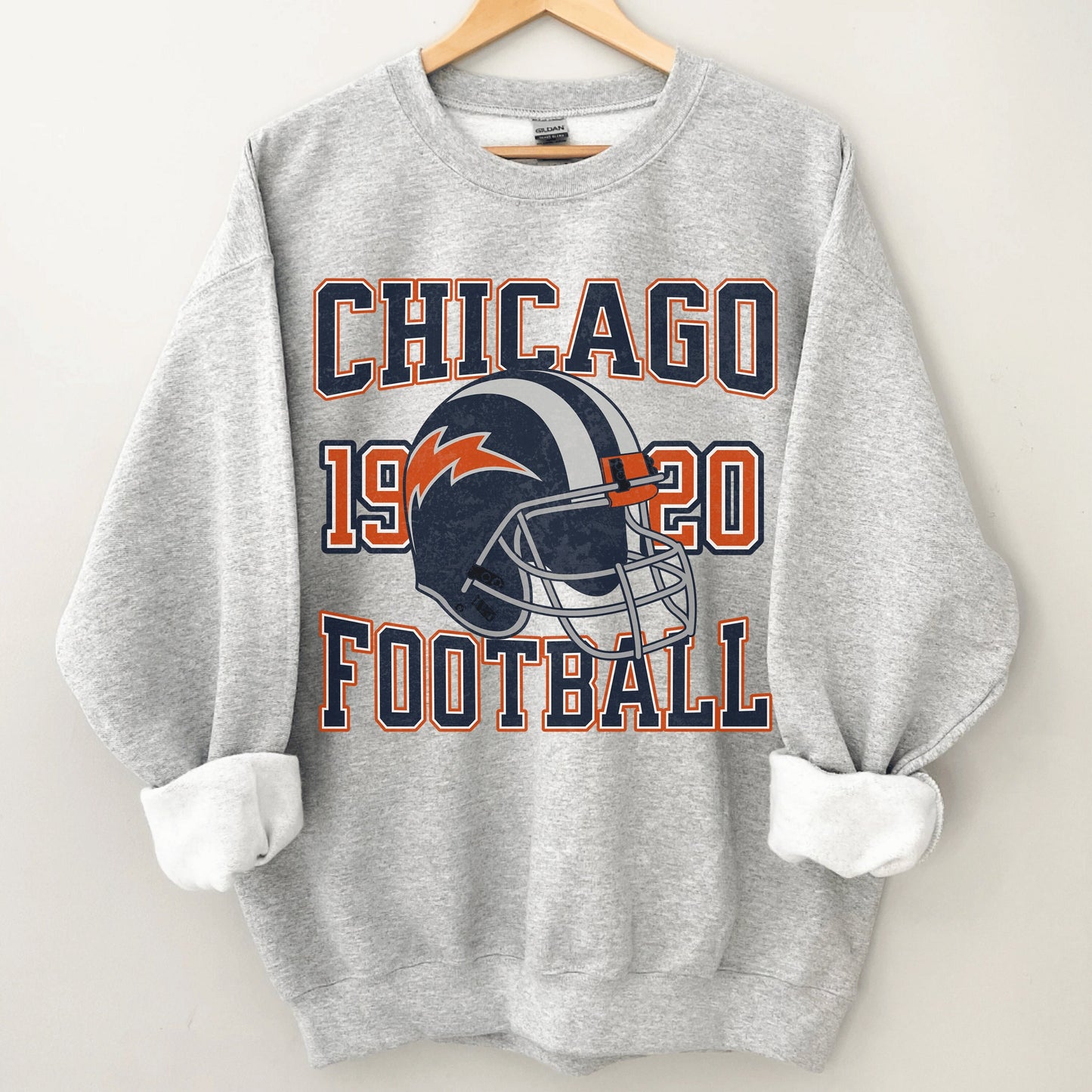 Chicago Football Sweatshirt, Vintage Bear Football Crewneck Shirt