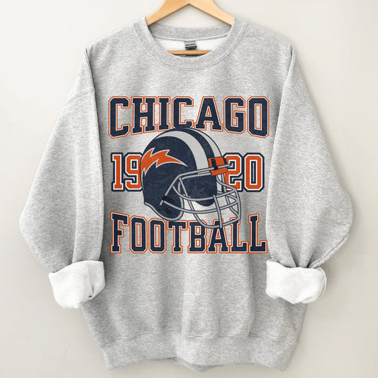 Chicago Football Sweatshirt, Vintage Bear Football Crewneck Shirt