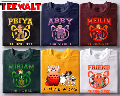 Turning Red Characters Group Friends Matching Disney T-Shirts