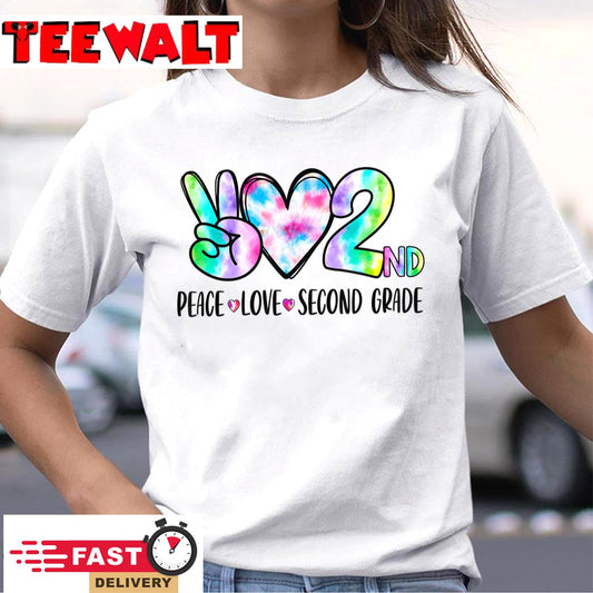 Peace Love Second Grade 2nd First Day Of School Team Teacher T-Shirt