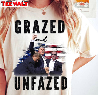 Glazed And Unfazed Limited Shirt, Trump Supporter Modern Crewneck Tee Tops