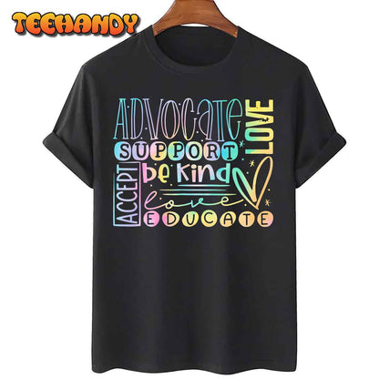 Advocate Love Support Accept Be Kind Autism Awareness Women T-Shirt