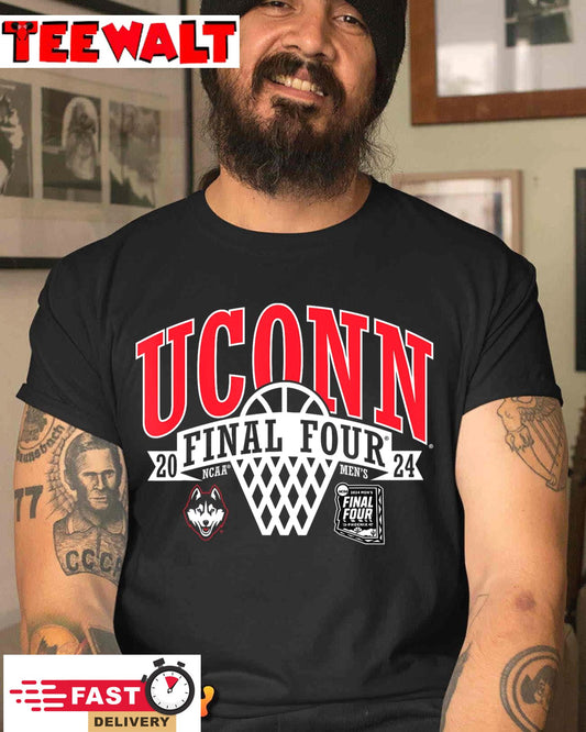 Connecticut Huskies Final Four 2024 March Madness Navy T-Shirt