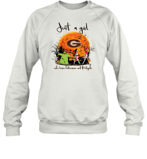 Just A Girl Who Love Halloween And Georgia Bulldogs Football T-Shirt