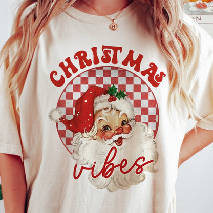 Retro Santa Christmas Tee Merry Vintage Holiday