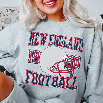 New England Football Sweatshirt, Vintage Patriot Crewneck Shirt