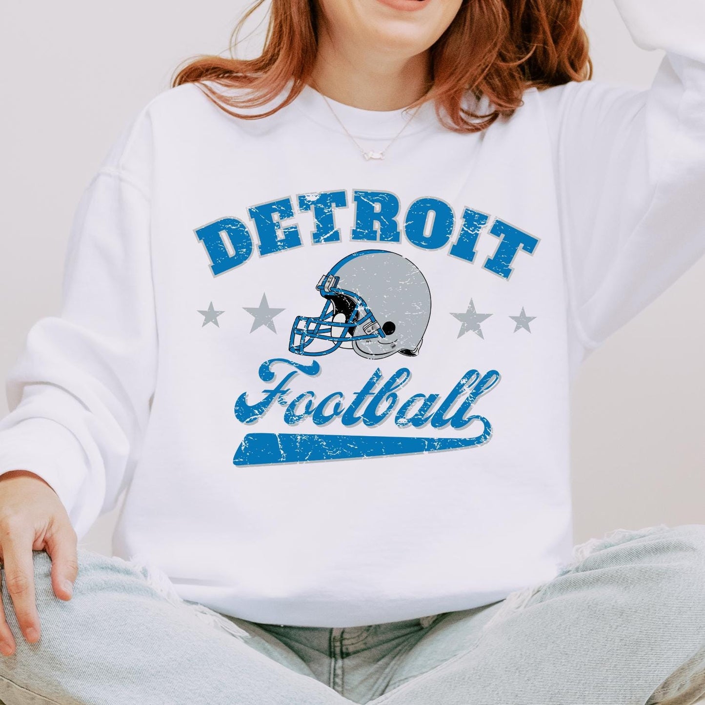 Detroit Football Vintage Design Sweatshirt - Retro Lions