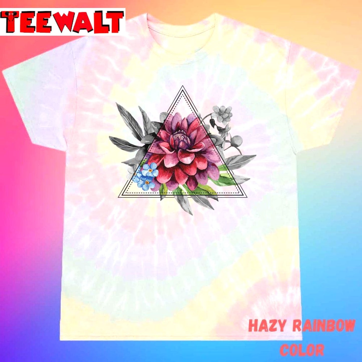 Geometric Dahlia Unisex Tie Dye Tee