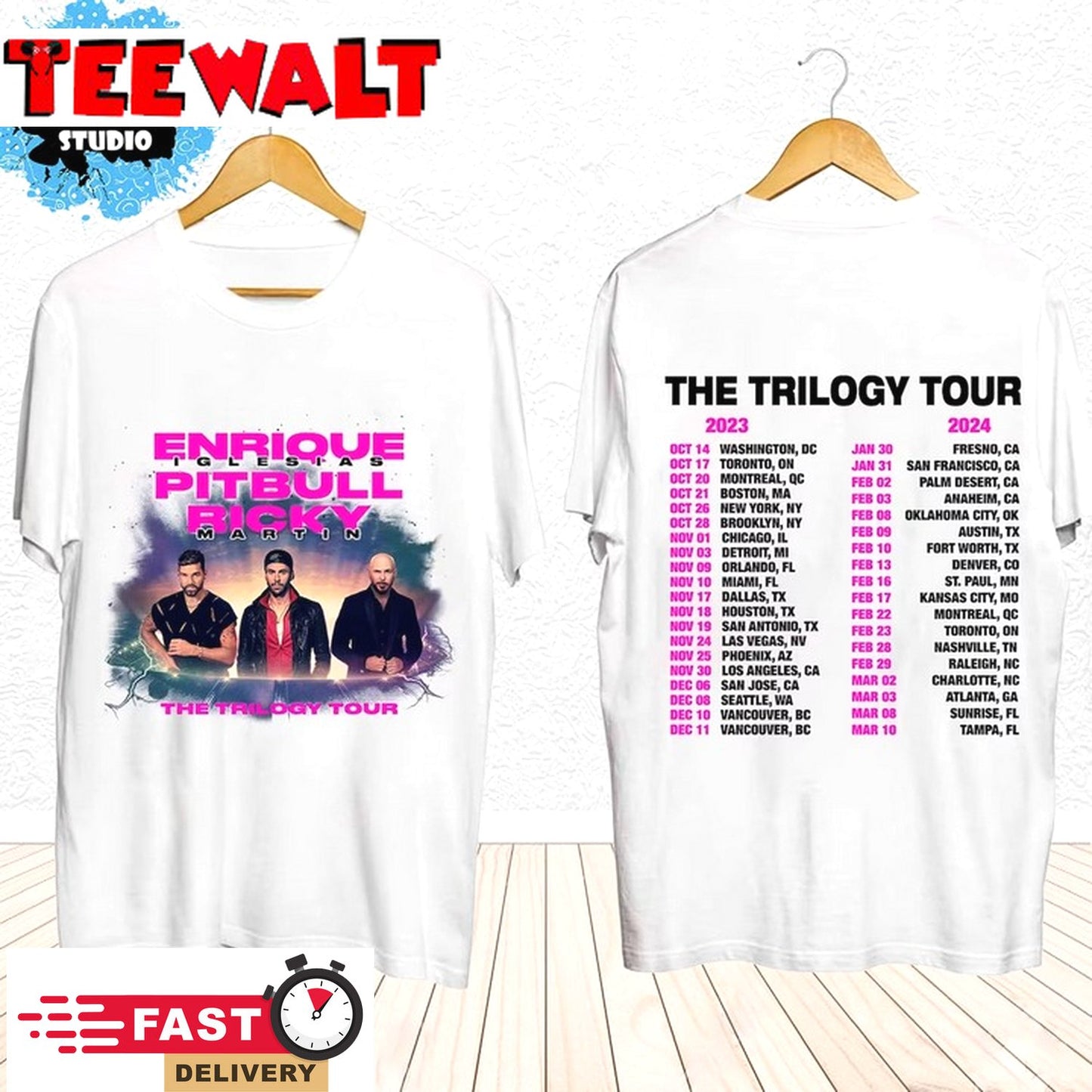 Enrique Iglesias X Pitbull X Ricky Martin The Trilogy Tour 2023 2024 Shirt