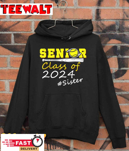 Senior Sister Class of 2024 Softball Proud Graduation 2024 T-Shirt