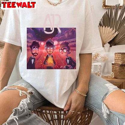 Groovy Ajr Band Shirt, Trendy Ajr Chibi Members Short Sleeve Crewneck