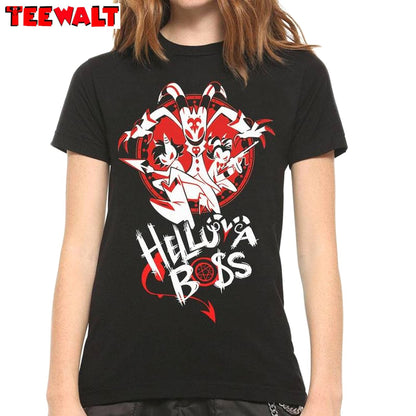 New Rare Hazbin Hotel Helluva Boss T Shirt , Cool Design Hazbin Hotel Shirt Long Sleeve