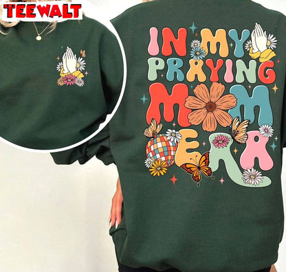 Retro In My Praying Mama Era Shirt, Christian Mama Short Sleeve