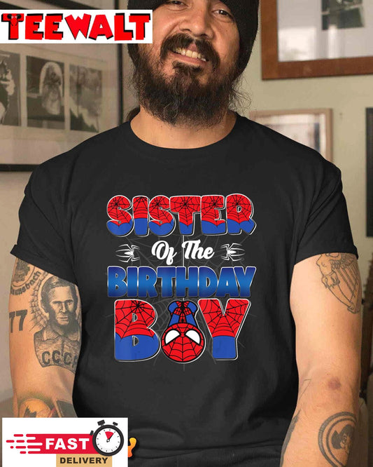 Sister Of The Birthday Boy Spider Family Matching T-Shirt