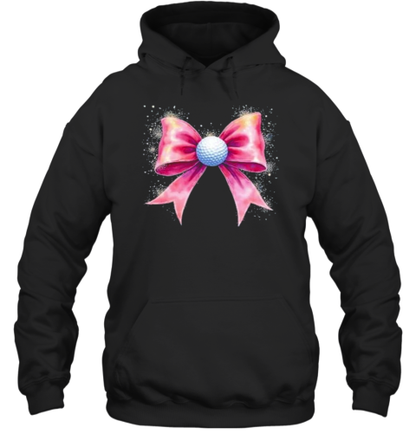 Coquette Golf With Pink Bow And Stars Cute Game Day Aesthetic T-Shirt