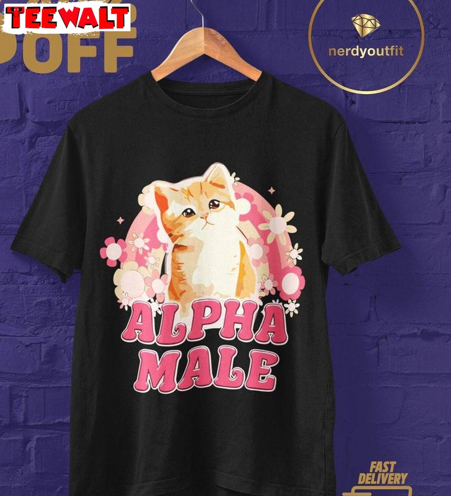 Alpha Male Limited Shirt, Creative Meme Cat Crewneck Long Sleeve