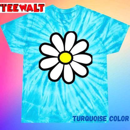 Happy Daisy Flower 60s 70s Retro Vintage Hippie Unisex Tie Dye Tee