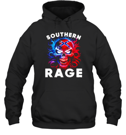 Confederate Flag Southern Rage Angry Skull T-Shirt