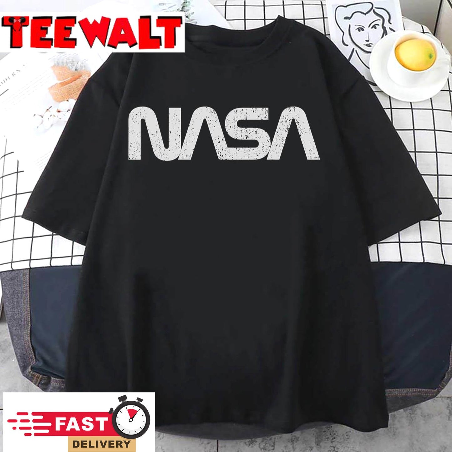 Vintage NASA logo tee Simple Worm Logo Distressed Retro NASA T-Shirt