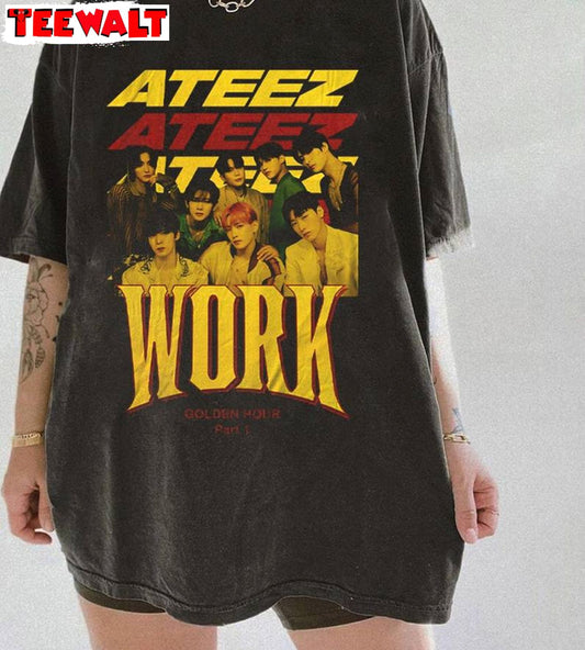 Ateez Work Must Have T Shirt, New Rare Ateez World Tour