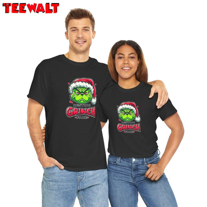 Resting Grinch Face T Shirt, Funny Sarcastic Christmas, T-shirt