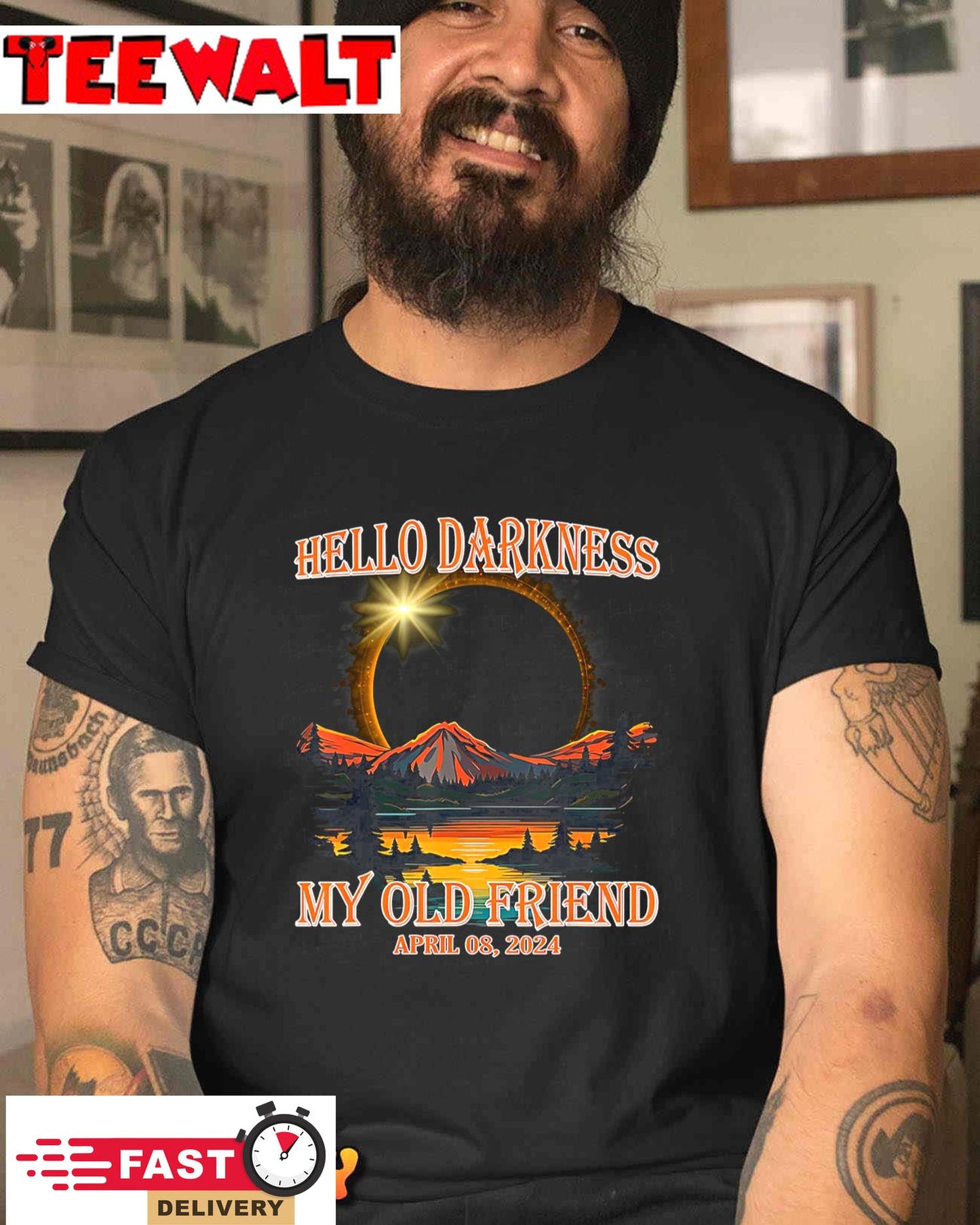 Hello Darkness My Old Friend Solar Eclipse April 08, 2024 T-Shirt