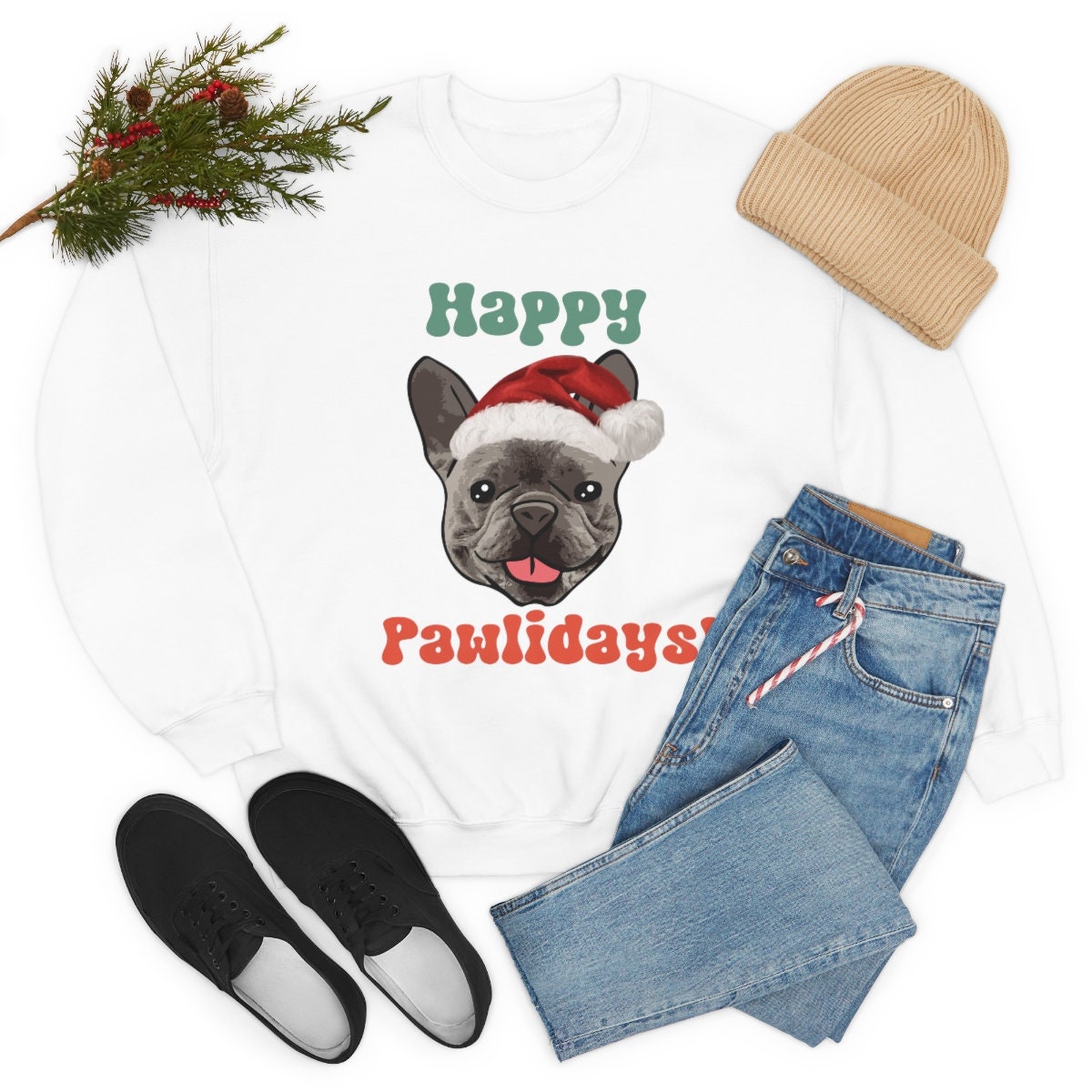 French Bulldog Christmas Sweatshirt For Frenchie Lovers Unisex Shirt