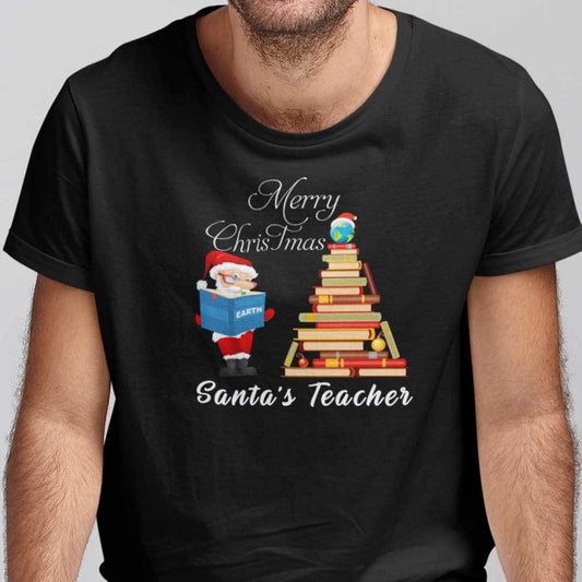 Teacher Christmas Tree Shirt Merry Christmas Santa's Teacher