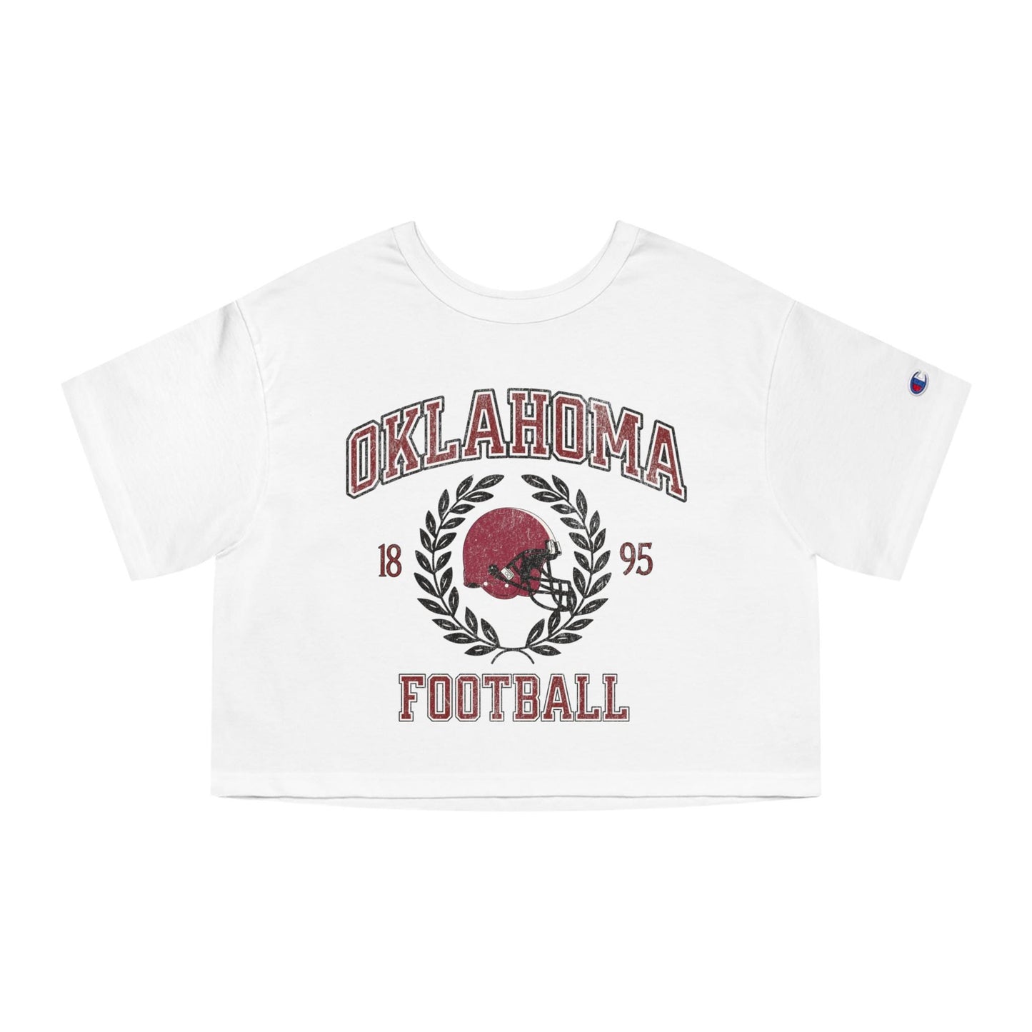 Oklahoma Football Baby Tee Crop Top - College Game Day Varsity Shirt