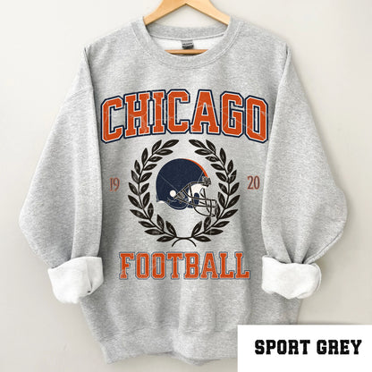 Chicago Football Bear Sweatshirt, Vintage Retro Crewneck For Fans