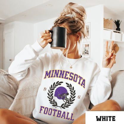 Minnesota Football Vintage Crewneck Sweatshirt For Vikes Fans