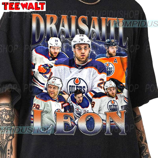 Groovy Leon Draisaitl Shirt, Trendy Edmonton Hockey Fan T Shirt Unisex Hoodie