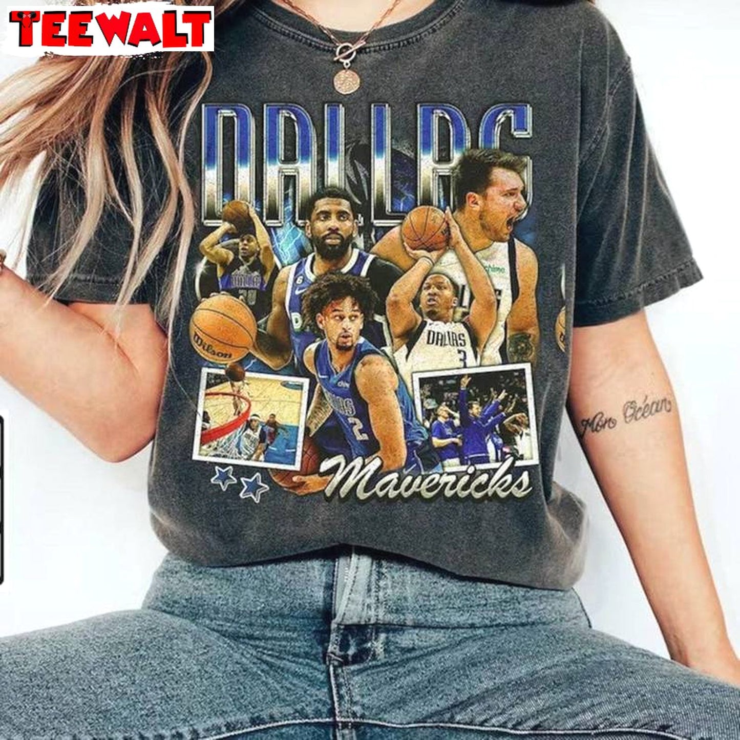 Cool Design Luka Doncic Shirt, Trendy Basketball Mavericks Short Sleeve Crewneck