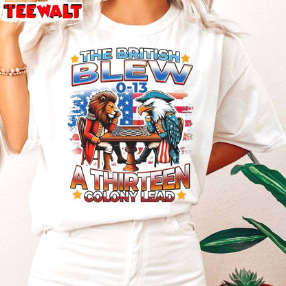 American Patriot Baseball Short Sleeve , Trendy British Blew 13 Colony Lead