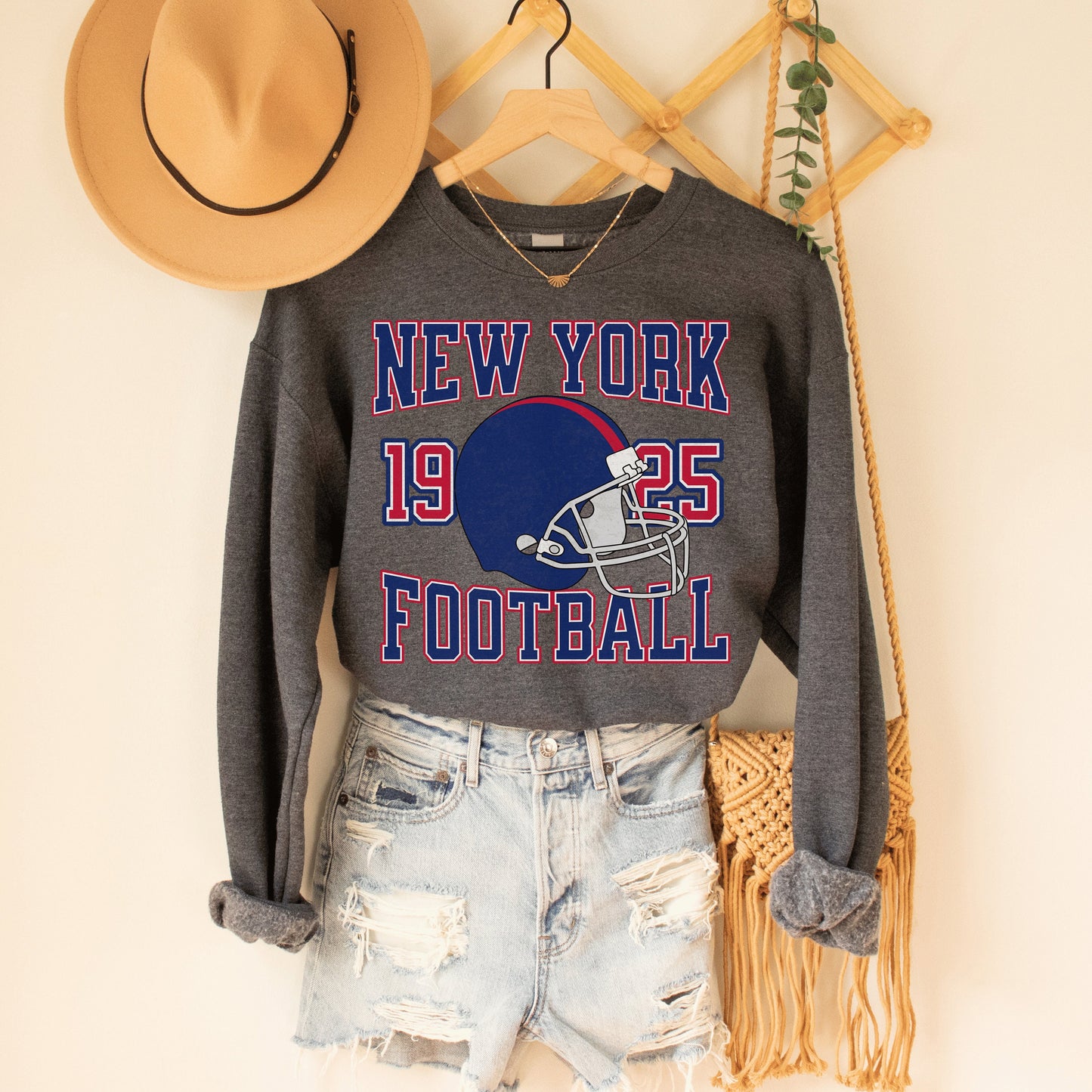 Giant Sweatshirt New York Football Crewneck Vintage Fan T-Shirt Gift