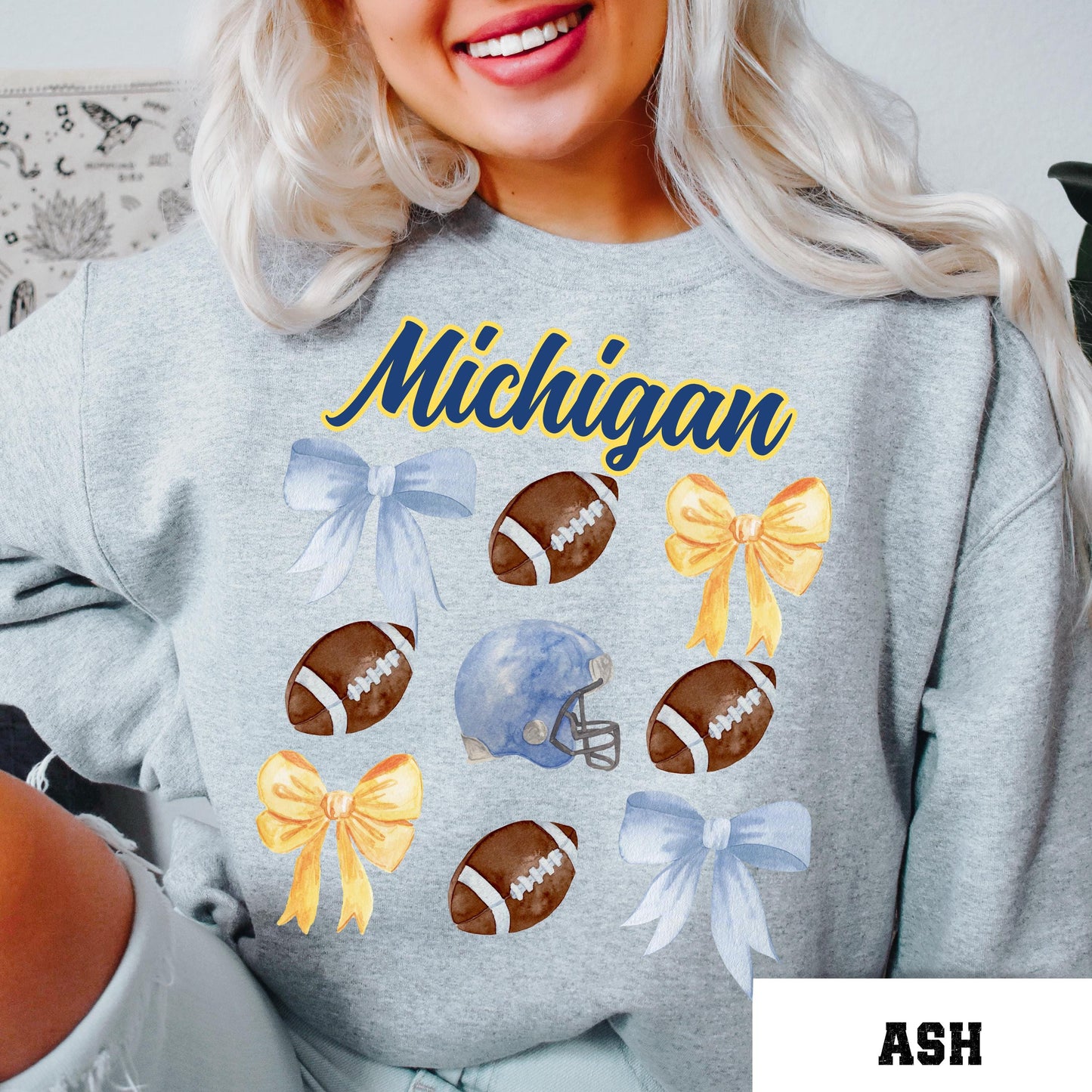 Coquette Michigan Football Sweatshirt - College Game Day Shirt