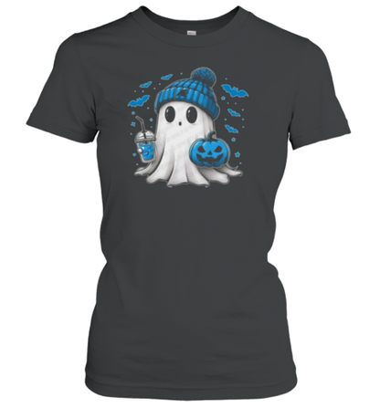 Halloween Carolina Panthers NFL Football Fan Ghost With Pumpkin T-Shirt