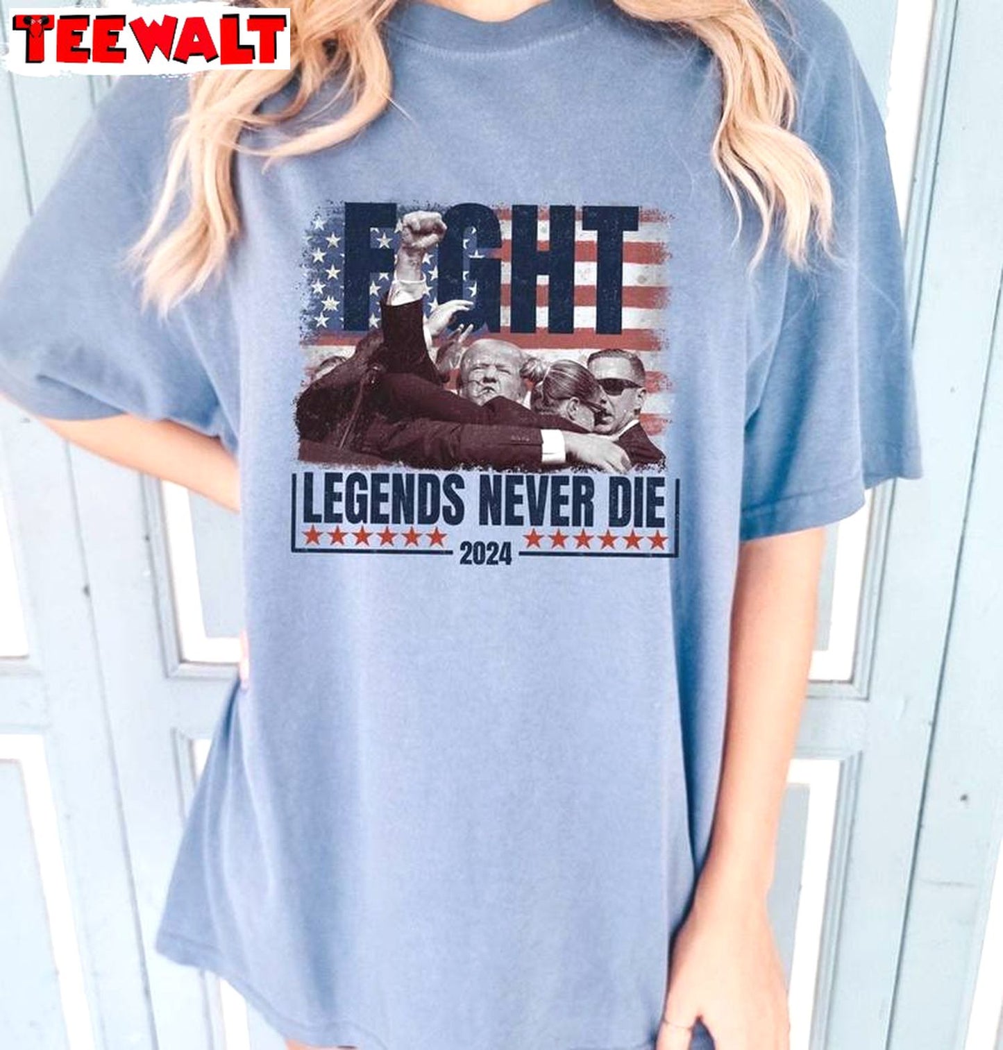 Legends Never Die Shirt, Comfort Colors Trump Legends Never Die Crewneck Long Sleeve