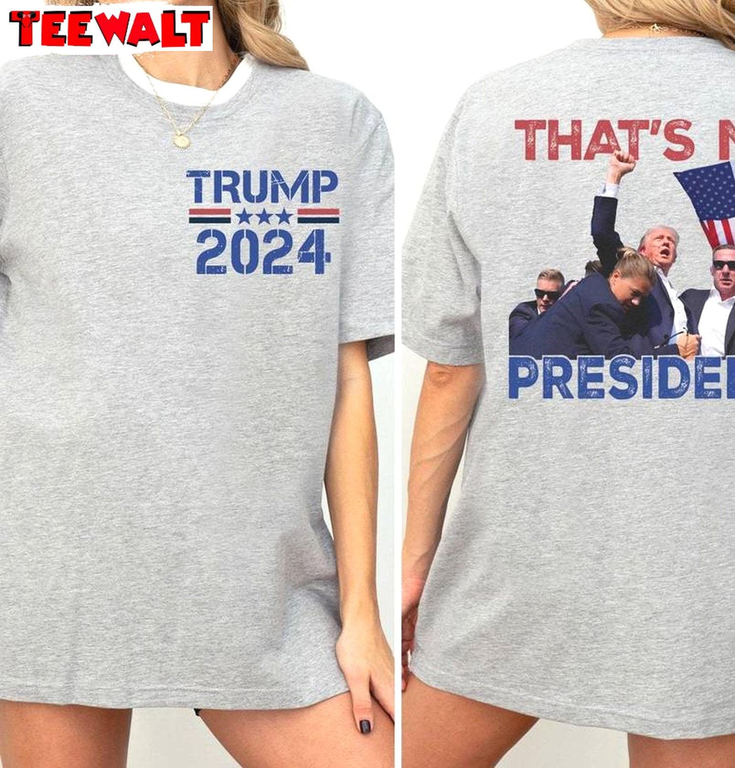 Trendy That's My President Shirt, Bulletproof Trump 2024 Crewneck Long Sleeve