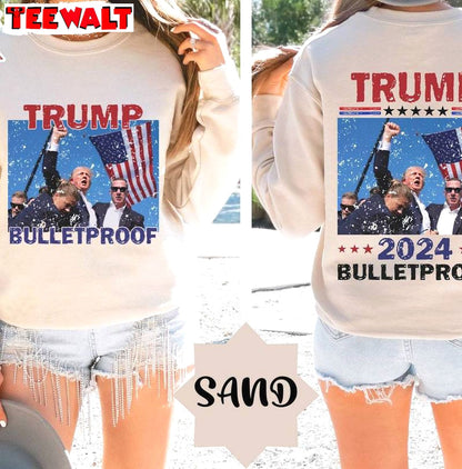 Donald Trump Shooting Crewneck, Limited Trump Bulletproof Shirt Sweater