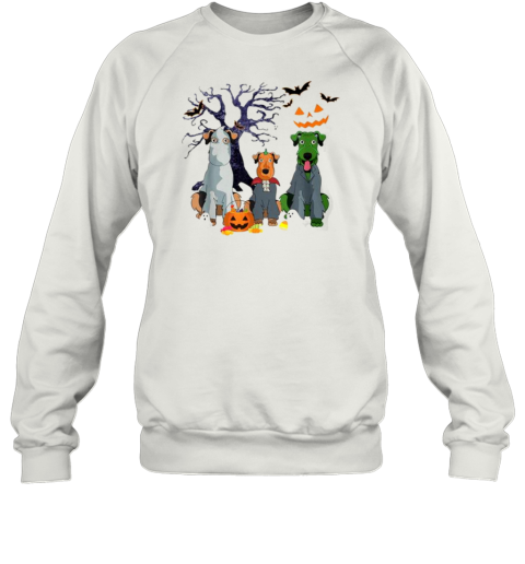 Halloween Airedale Terrier Dog Witch Scary Costume T-Shirt