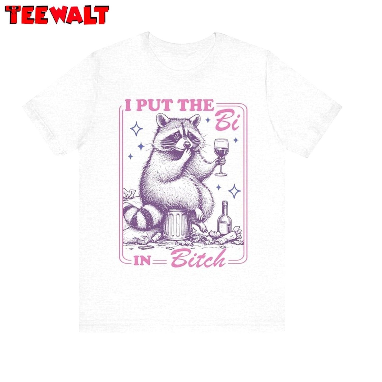 I Put The Bi In Bitch Short Sleeve, Cool Design Bisexual Crewneck Long Sleeve