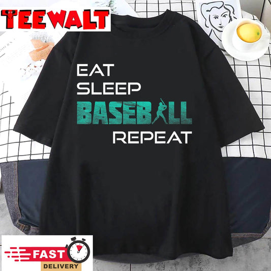 Eat Sleep Baseball Repeat Baseball Mom Player Fan T-Shirt