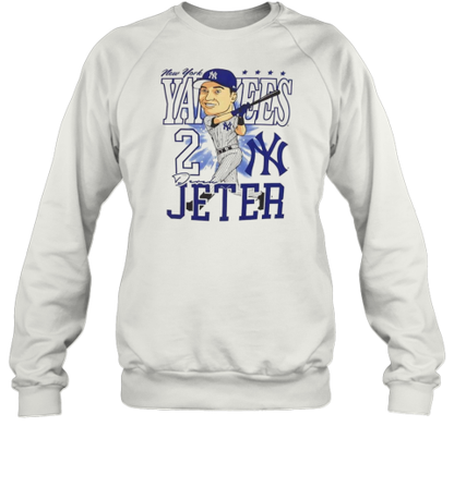 New York Yankees Derek Jeter #2 Slugger Swing Caricature T-Shirt