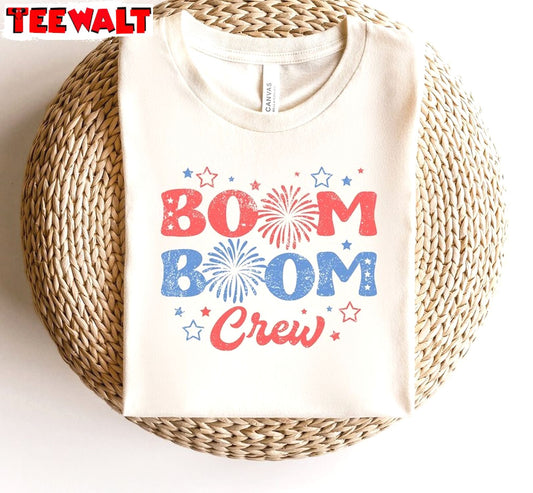 Awesome Boom Boom Crew Shirt, Unique 4th Of July Crewneck Long Sleeve