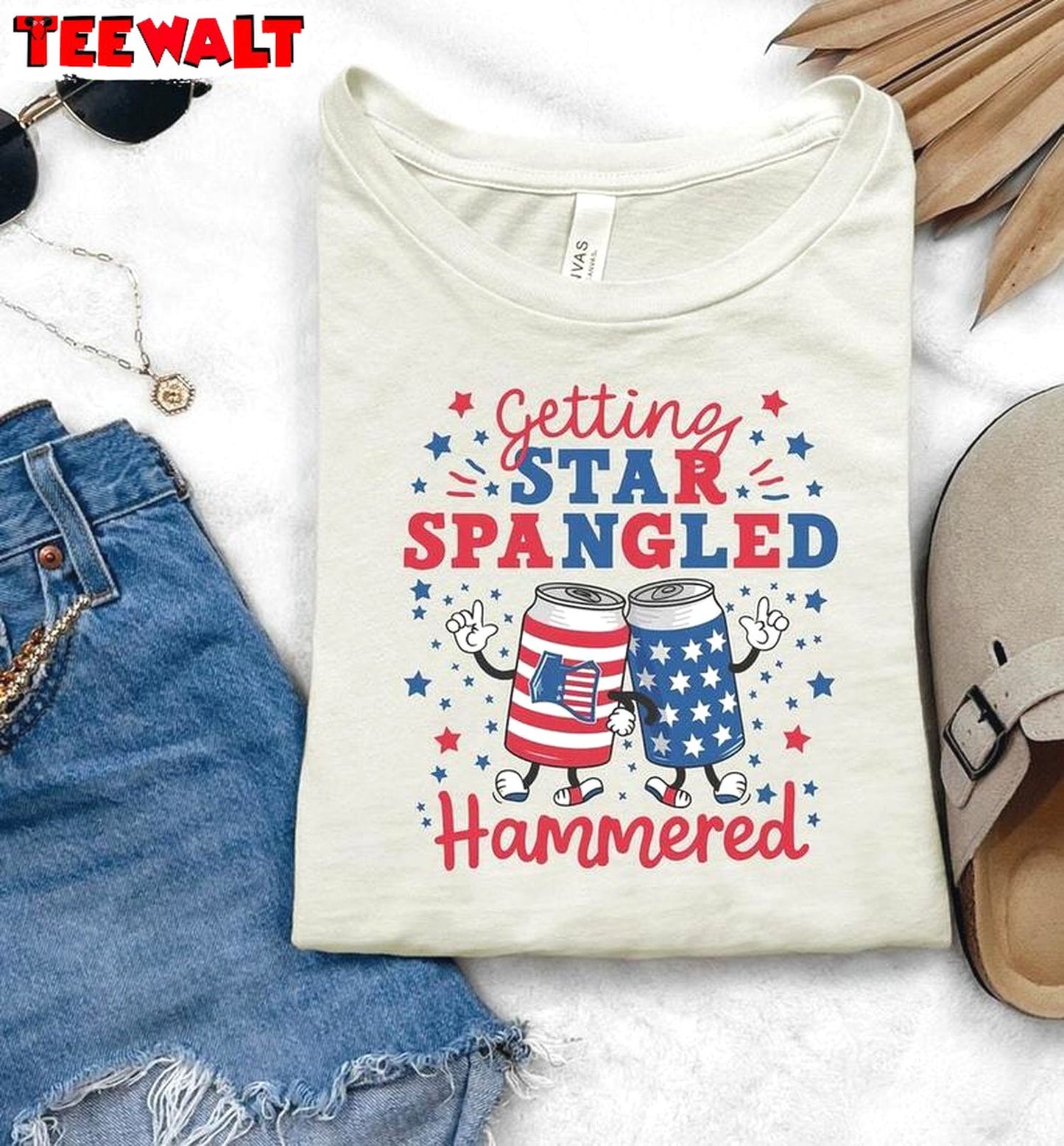 Independence Day Sweatshirt , Comfort Getting Star Spangled Hammered Shirt Tank Top