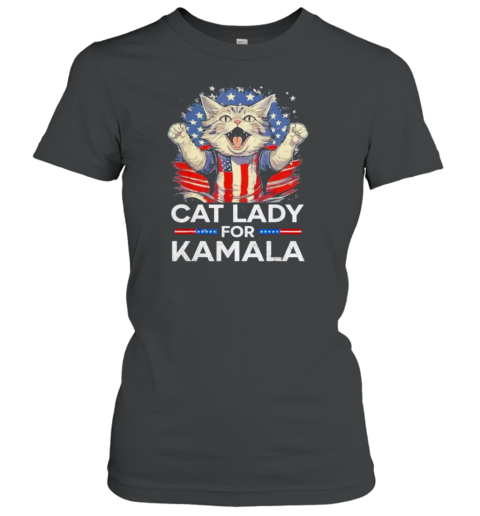 Cat Ladies For Kamala Cat 2024 President Kamala Harris T-Shirt