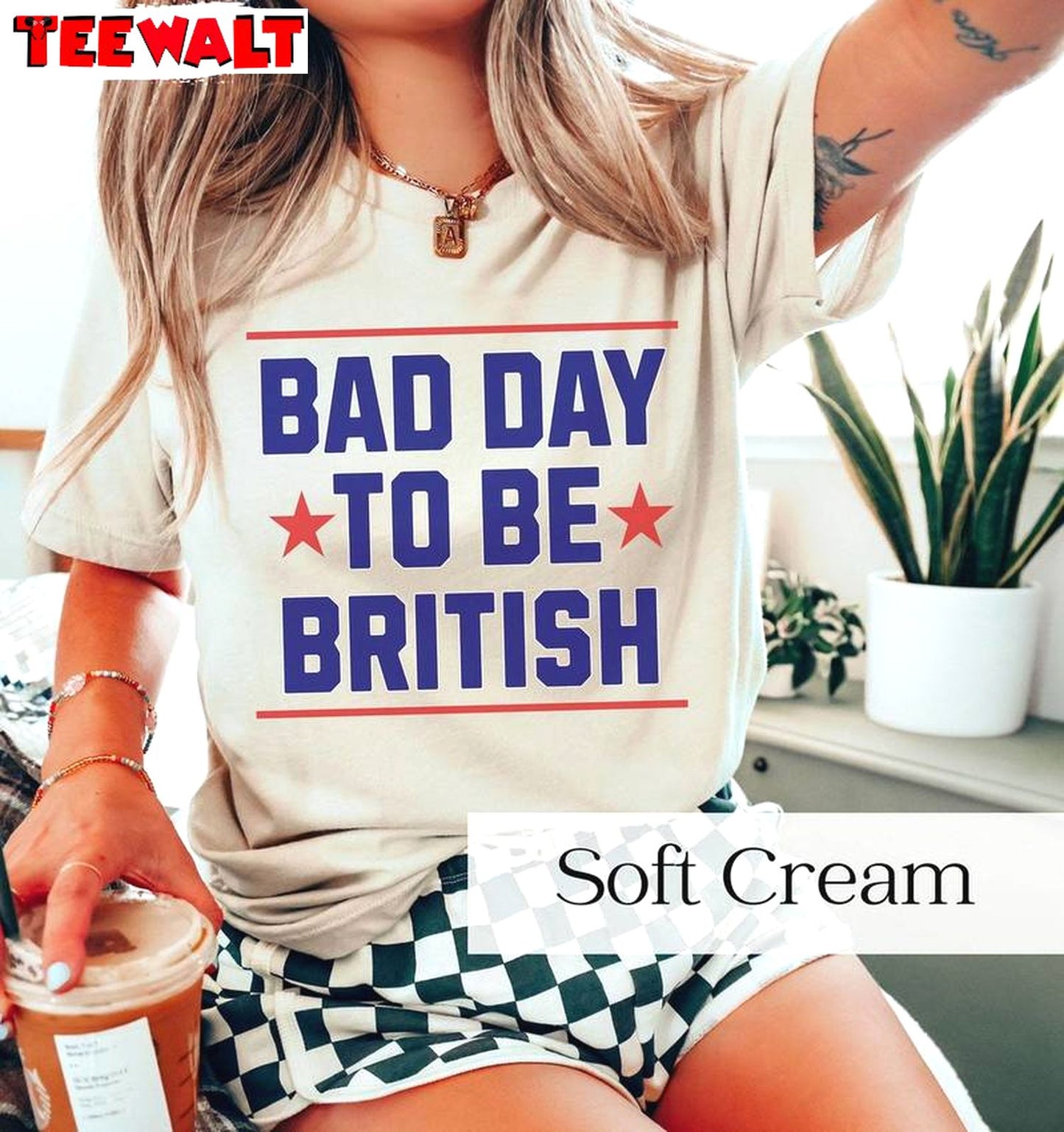 Funny 4th Of July Short Sleeve , Trendy Bad Day To Be British Shirt Sweater