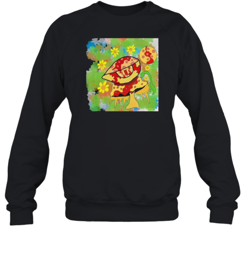 Drawing Painting Pizza Mushroom Snake Flowers T-Shirt