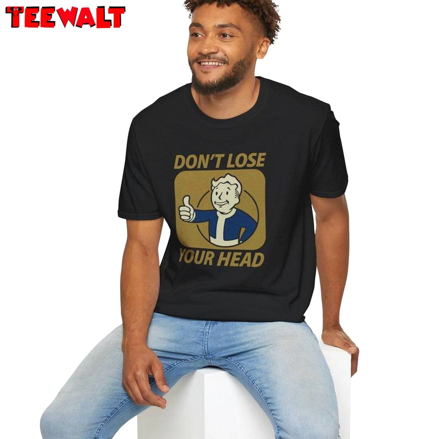 Don't Lose Your Head Shirt, Trendy Long Sleeve Crewneck Sweatshirt